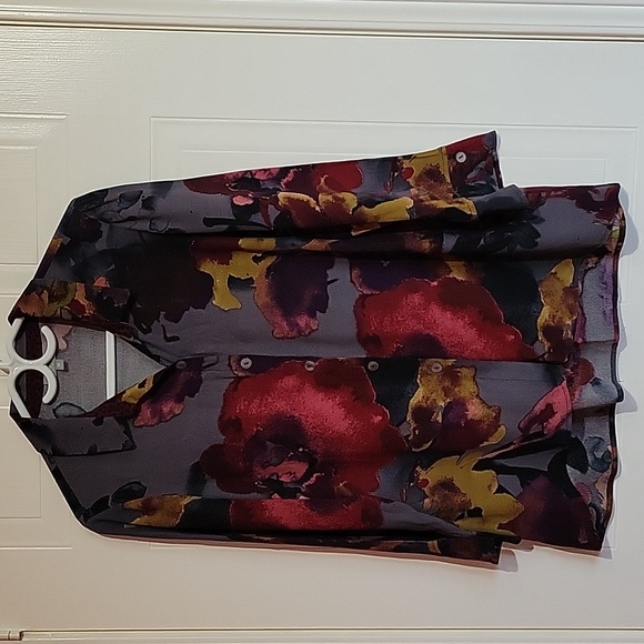 Habitat Tops - Habitat Multicolour 3/4 Sleeve Button Down Blouse US XS